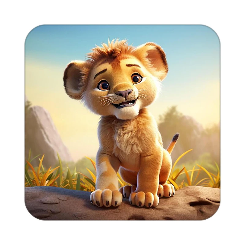 زیر لیوانی کاکتی طرح شیر مدل mp22820