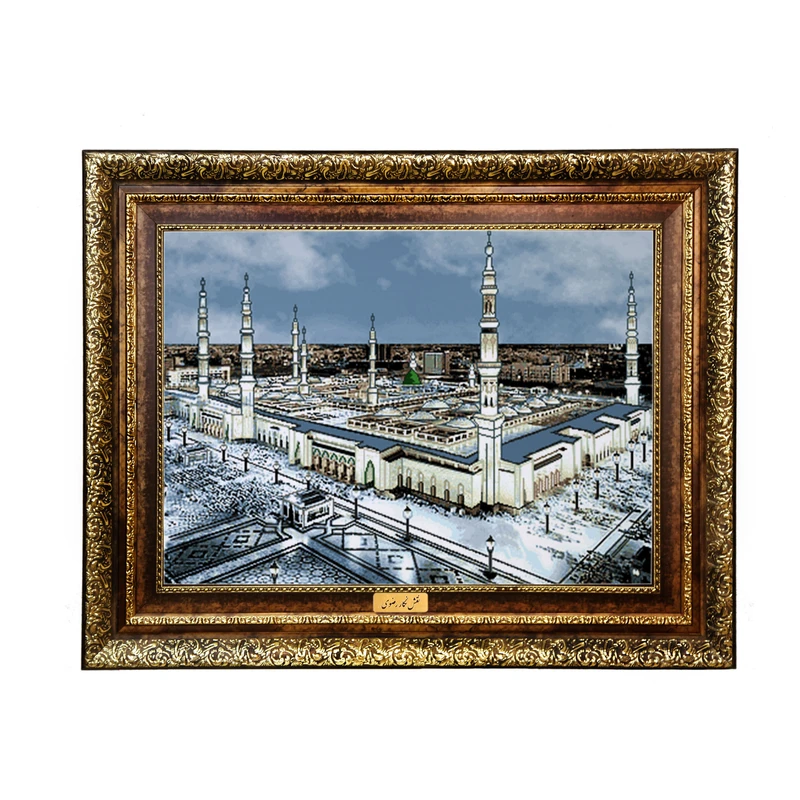 تابلو فرش ماشینی نقش نگار رضوی طرح مدینة النبی کد 1366H