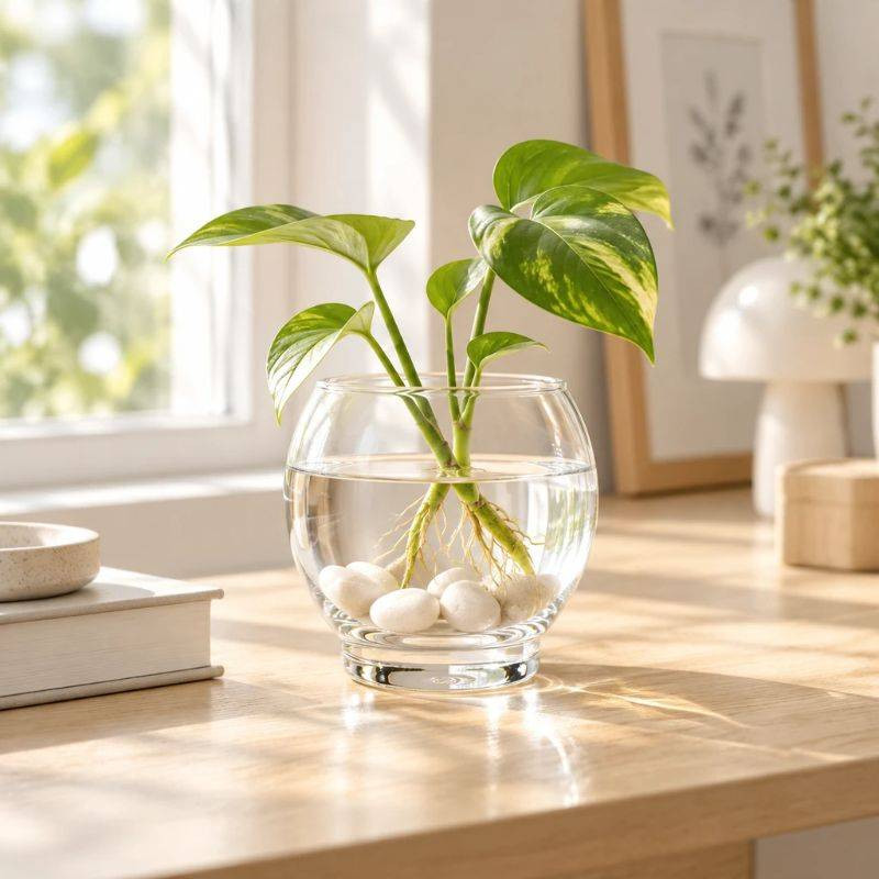 گلدان رو میزی مدل شیشه ای طرح خمره ای