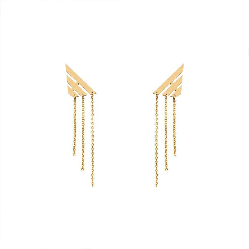 گوشواره میخی طلا 18 عیار زنانه گالری قو طلایی مدل حماسه