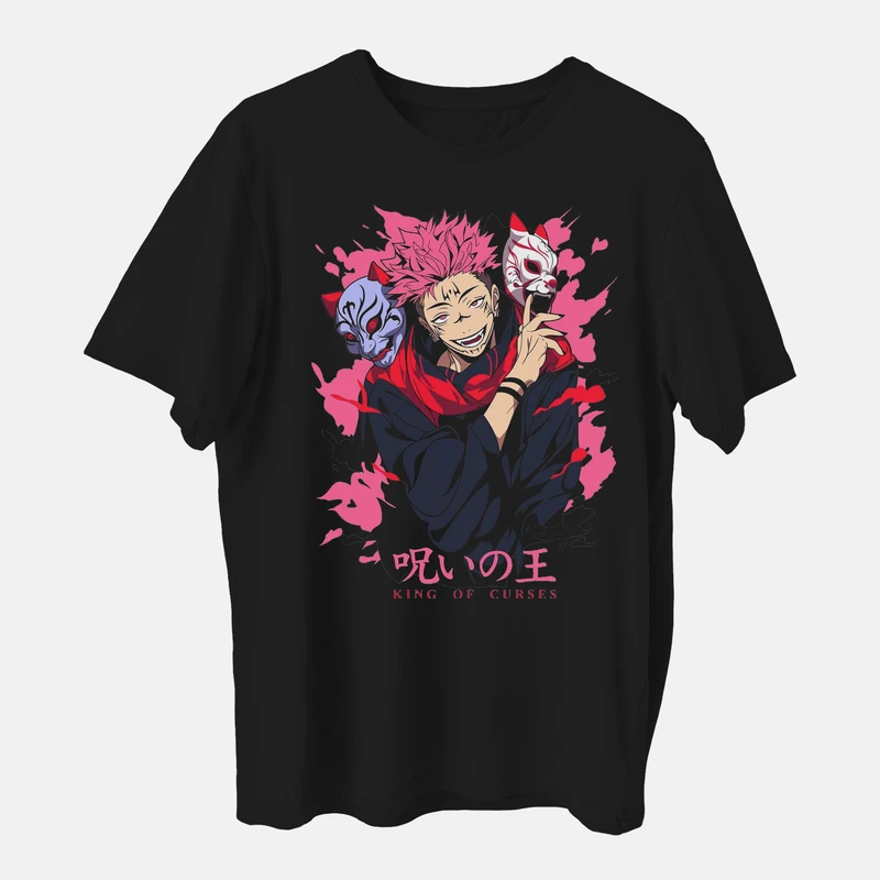 تی شرت آستین کوتاه مردانه مدل جوجوتسوکایسن شخصیت سوکونا anm502