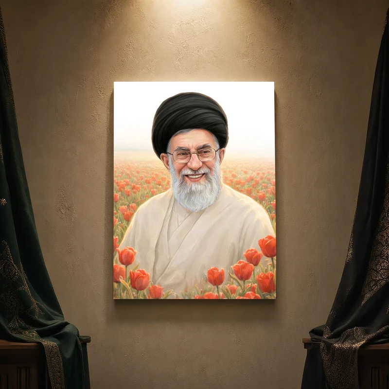 تابلو شاسی مدل مذهبی طرح رهبر شهید امام خامنه‌ای کد 37SM