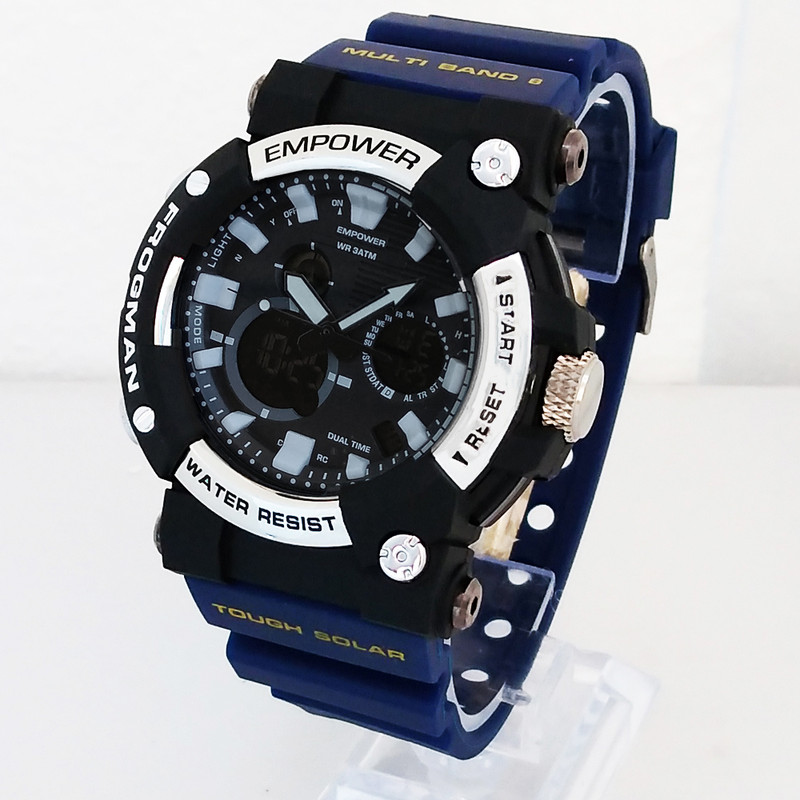 ساعت مچی عقربهای مردانه کوارتز مدل دوزمانه ضدآب اسپرت کد 852