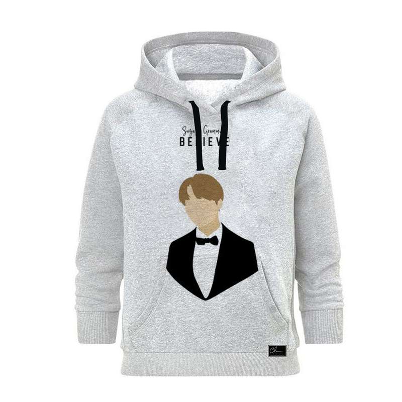 هودی زنانه مدل BTS کد B105 رنگ طوسی