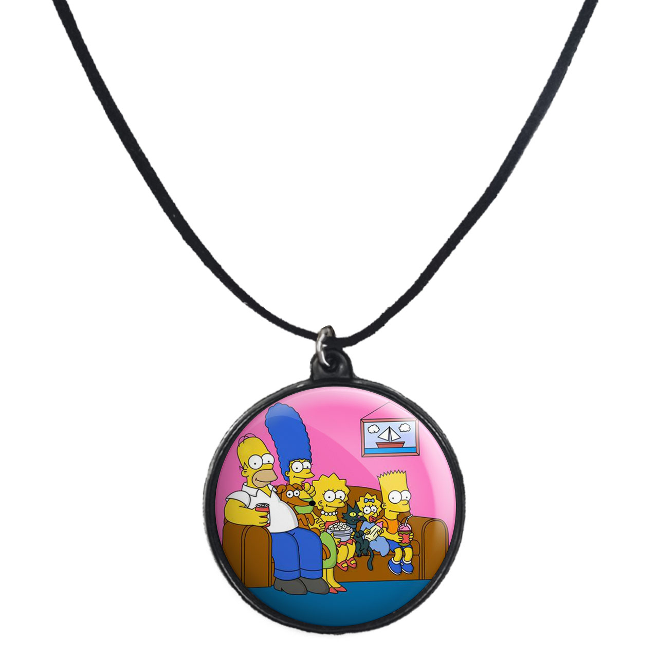 گردنبند پرمانه طرح سیمپسون ها کد pmb.4729 مدل دو طرفه