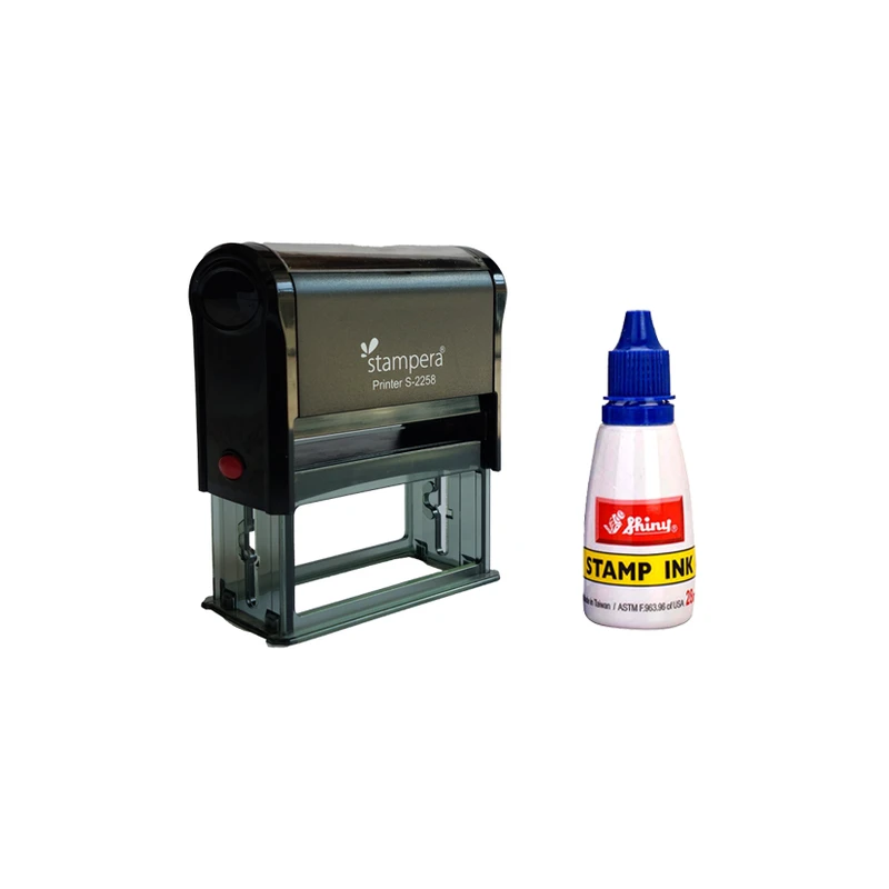 مهر استمپرا مدل S-2258 طرح مستطیل به همراه جوهر