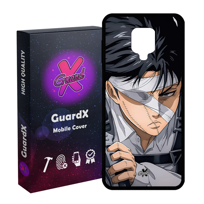 کاور گارد ایکس طرح لیوای انیمه مدل Glass10569 مناسب برای گوشی موبایل شیائومی Redmi Note9 Pro/Note 9 Pro Max/Redmi Note 9S/MI Poco M2 Pro