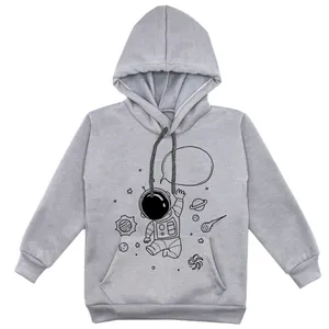 هودی پسرانه مدل فضانورد F45 رنگ طوسی