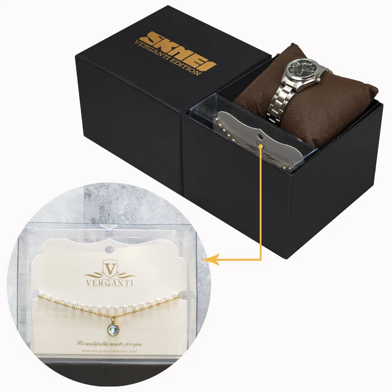 عکس شماره 7 : ساعت مچی عقربه-ای کوارتز زنانه اسکمی مدل 1620sibk به همراه دستبند