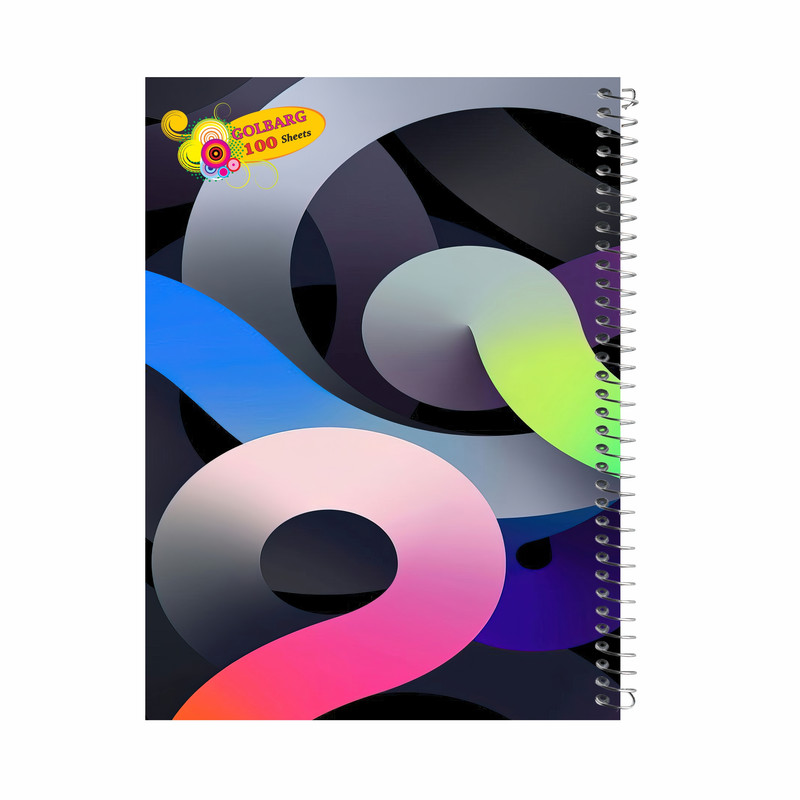 دفتر مشق 100 برگ گلبرگ مدل سیمی دانشجویی رنگی کد 4016