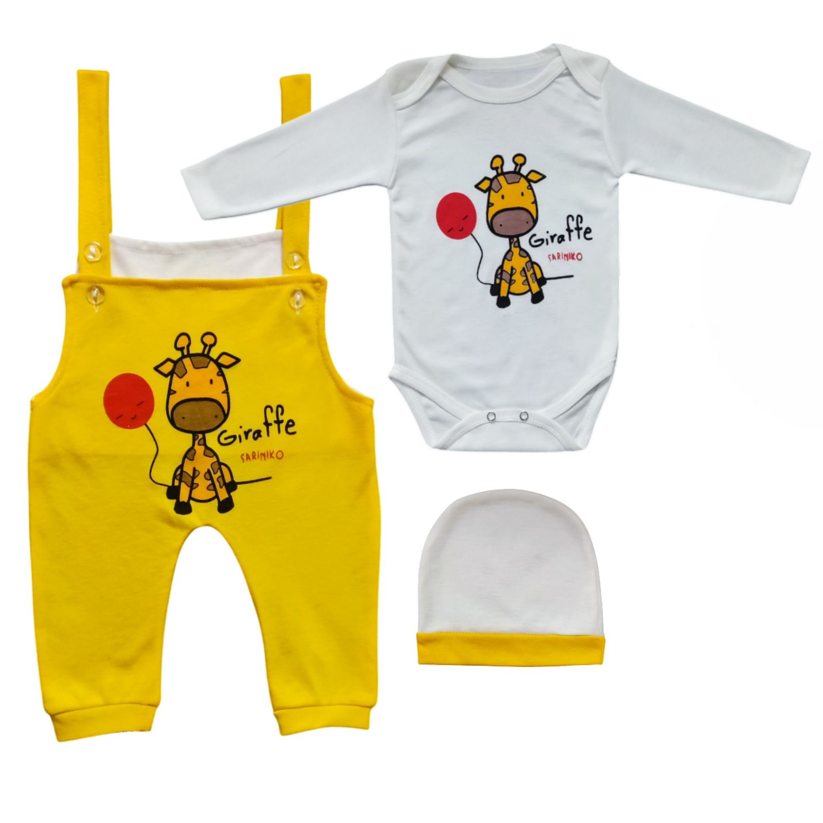 ست 3 تکه لباس نوزادی سرینیکو مدل Mini giraffe کد A410 - - 5