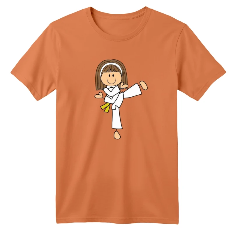 تی شرت آستین کوتاه بچگانه مدل دخترک تکواندو