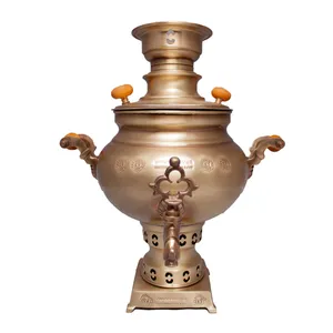 سرویس سماور ذغالی برنجی مدل عدسی