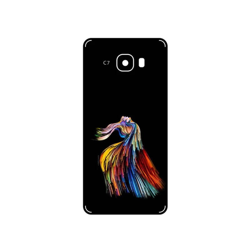 برچسب پوششی ماهوت مدل Rainbow Hair Digital Art مناسب برای گوشی موبایل سامسونگ Galaxy C7