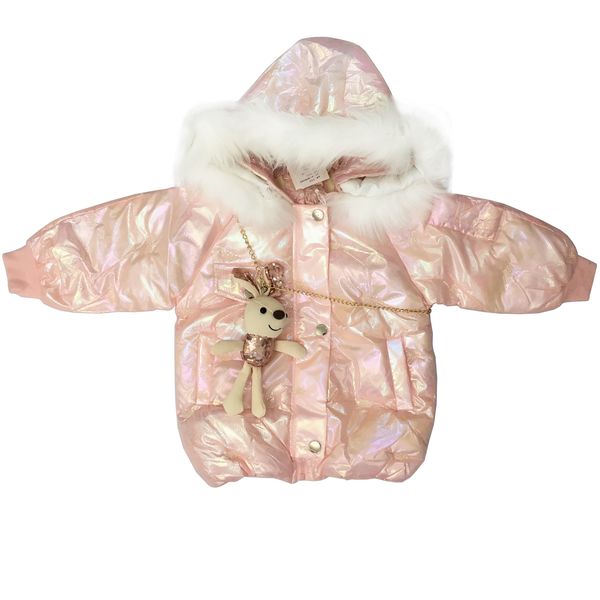 کاپشن دخترانه مدل EQ249 رنگ صورتی روشن