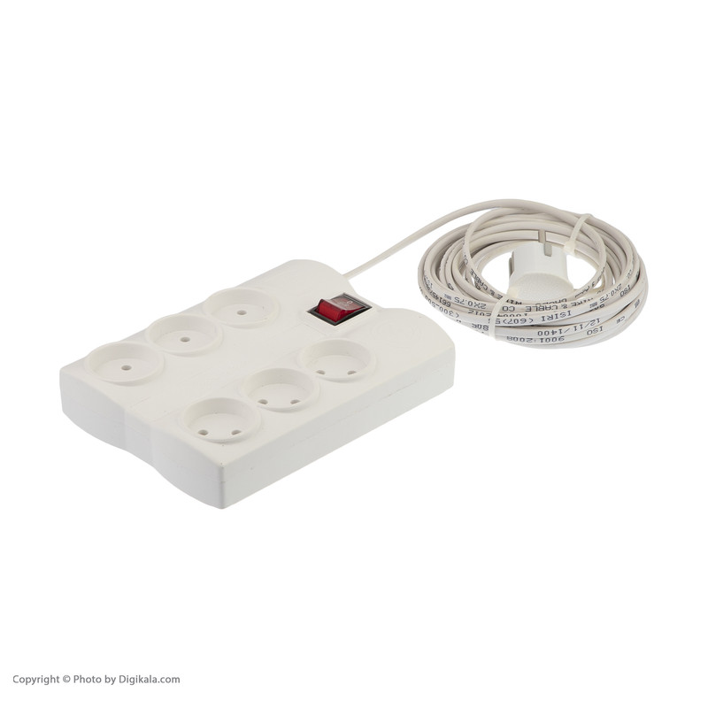 شش راهی برق کاوه مدل KV.6.TM.50M طول 50 متر