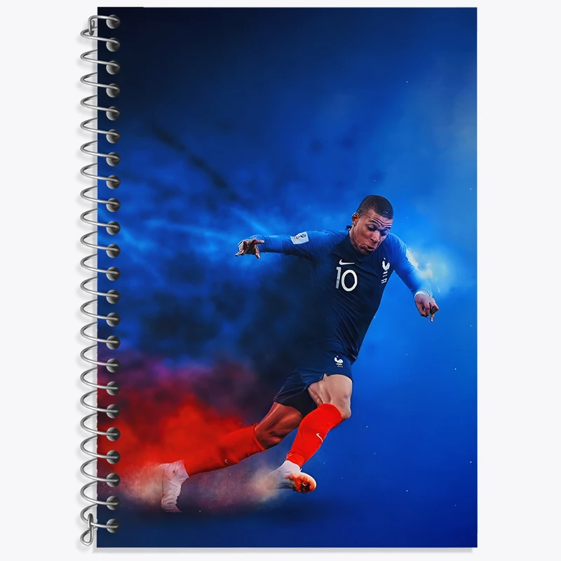 دفتر زبان 50 برگ خندالو مدل دو خط طرح کیلیان امباپه کد N2794