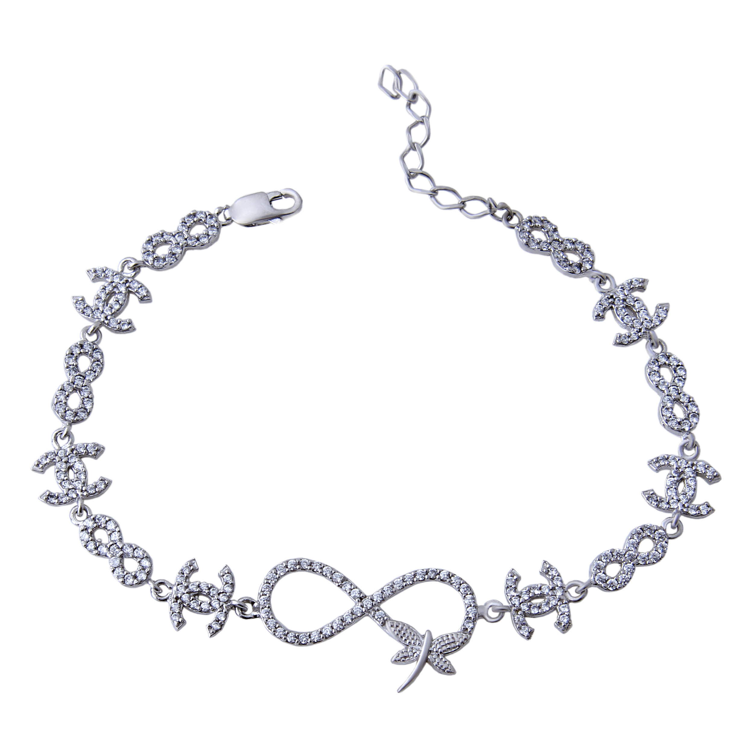 دستبند نقره زنانه بازرگانی میلادی کد DP_142