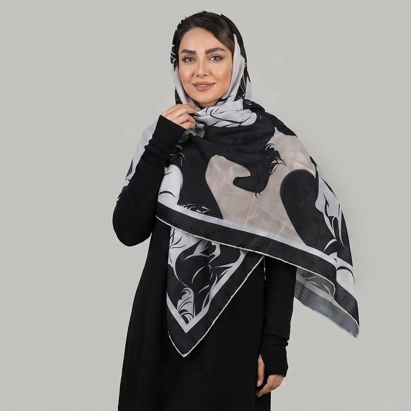 روسری زنانه مدل نخی چهارفصل قواره بزرگ کد 1370