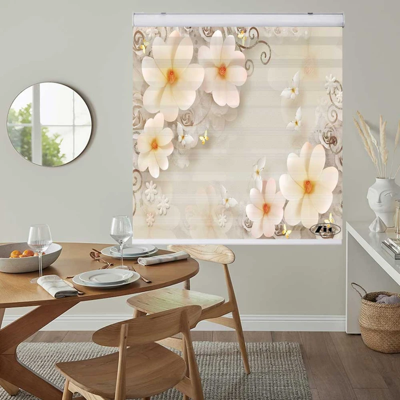 پرده زبرا زیو کد 3D1354 سایز 150x150 سانتی متر