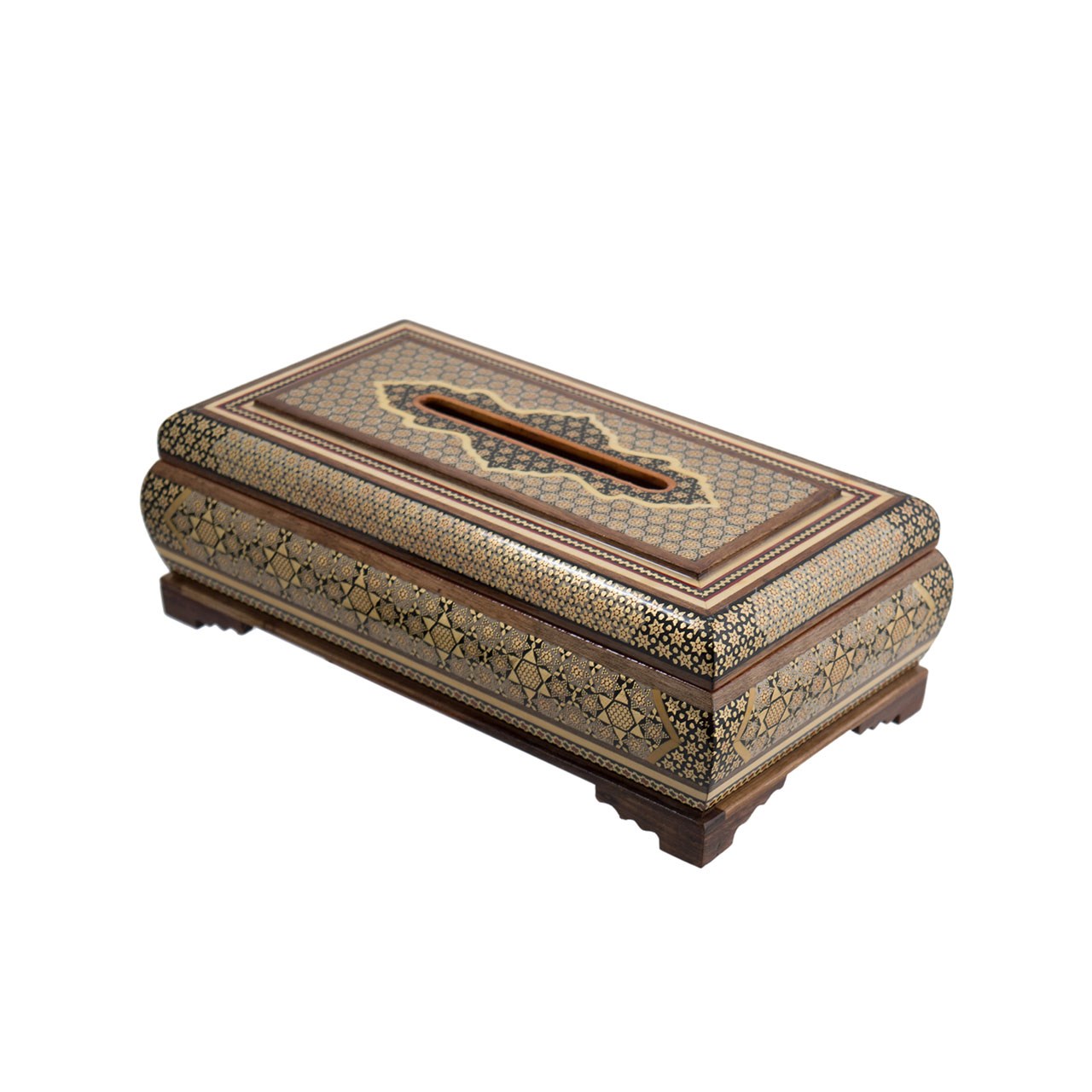 جعبه دستمال کاغذی  خاتم کاری رستا طرح 15-12-101