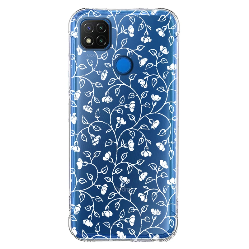  کاور مگافون طرح گل مدل C42-W مناسب برای گوشی موبایل شیائومی Redmi 9C / 9C NFC