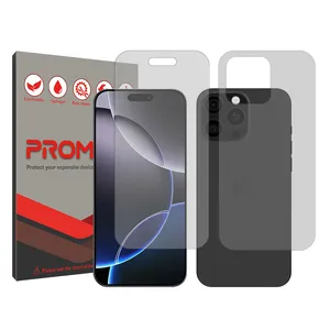 Promate Shield model transparent screen protector suitable for the Apple iPhone 16 Pro mobile phone along with the back of the phone protector
