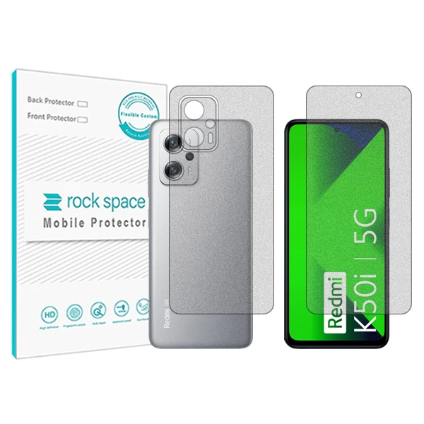 محافظ صفحه نمایش مات راک اسپیس مدل HyMTT  مناسب برای گوشی موبایل شیائومی Redmi K50i به همراه محافظ پشت