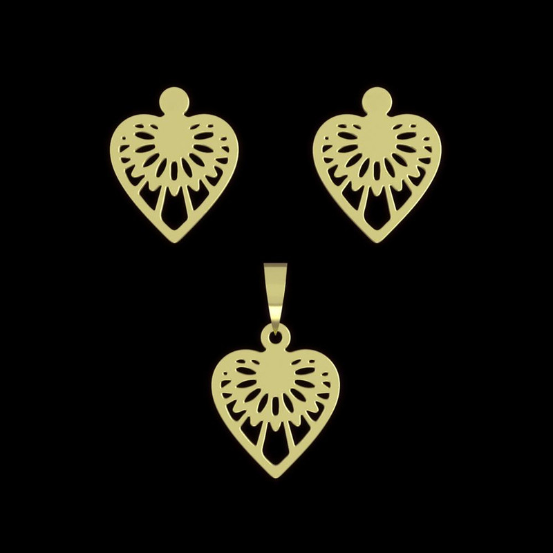 نیم ست طلا 18 عیار زنانه مدوپد مدل قلب کد NA11032
