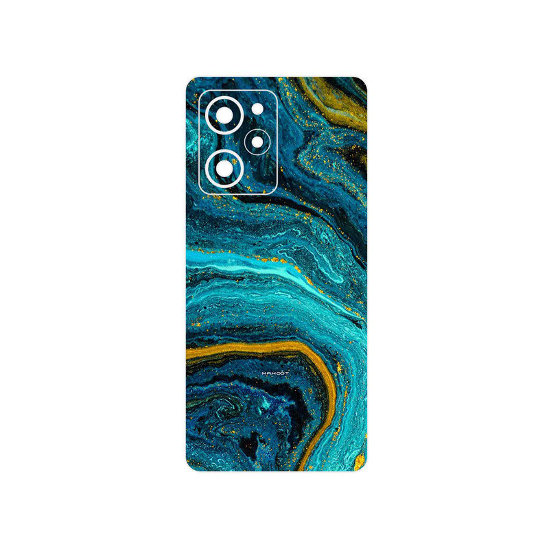 برچسب پوششی ماهوت مدل Turquoise marblewith golden streaks مناسب برای گوشی موبایل شیائومی Poco X5 Pro