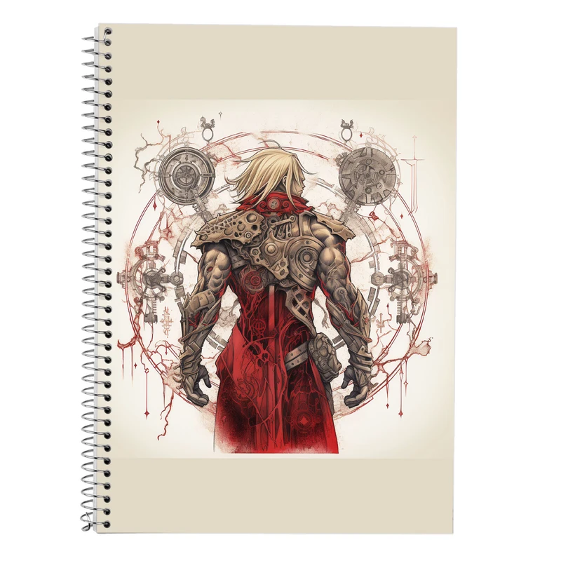 دفتر زبان 50 برگ مدوپد مدل دوخط طرح Fullmetal Alchemist کد DF2342