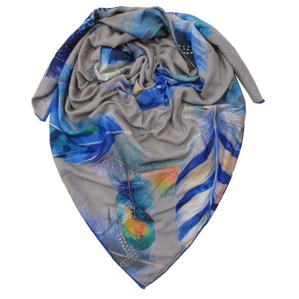 روسری زنانه مدل نخ ابریشم دست دوز طاووس