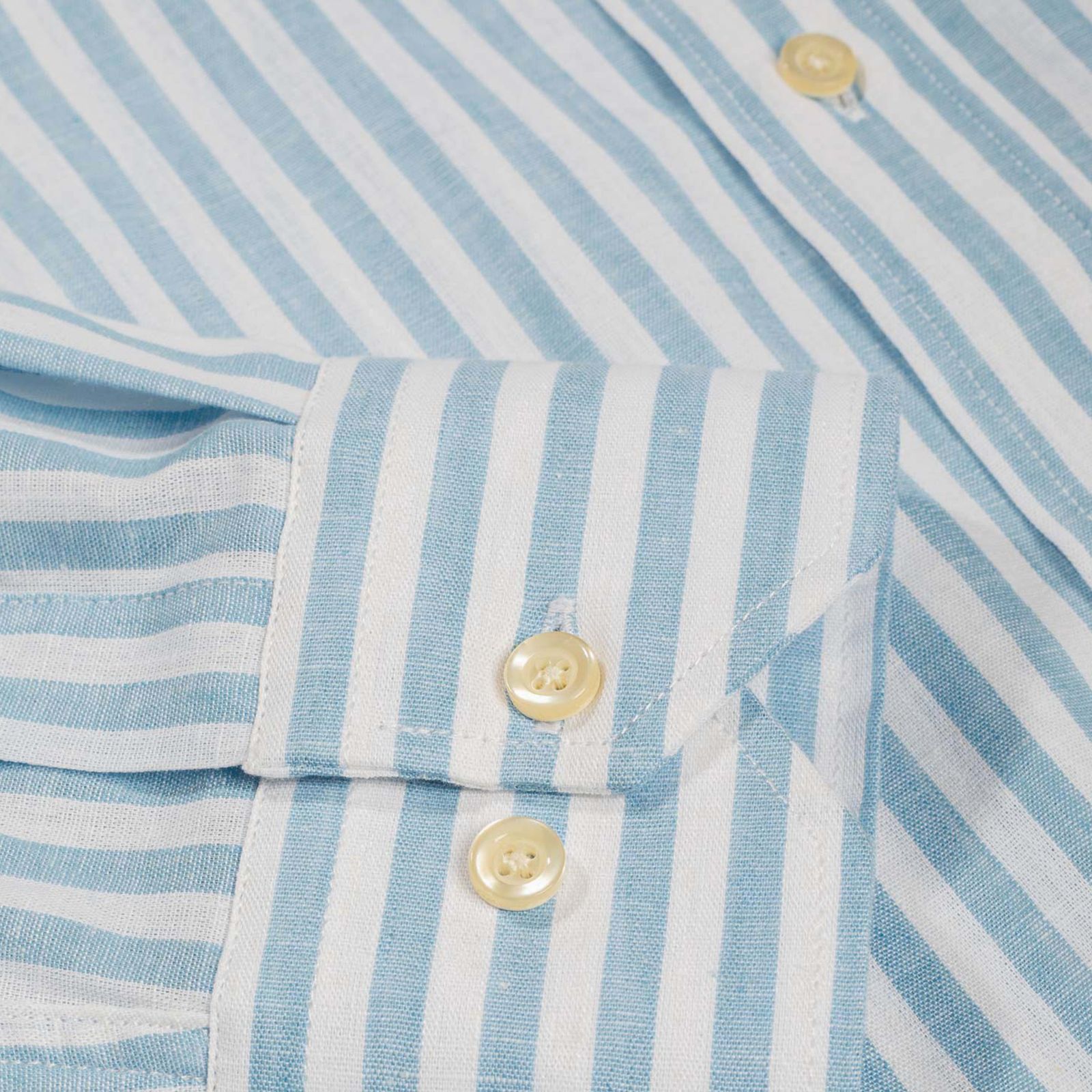 پیراهن آستین بلند یقه دکمه دار مردانه کروم مدل راه راه لینن 2510114 - - 8