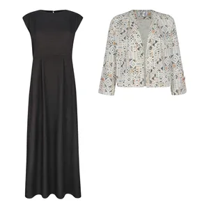 ست کت و سارافون زنانه حیات مدل شکوه رنگ مشکی