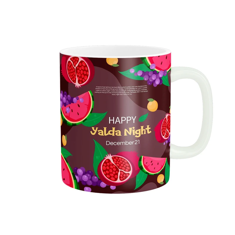 ماگ پادآفرین مدل شب یلدا مبارک طرح یلدایی کد p1313