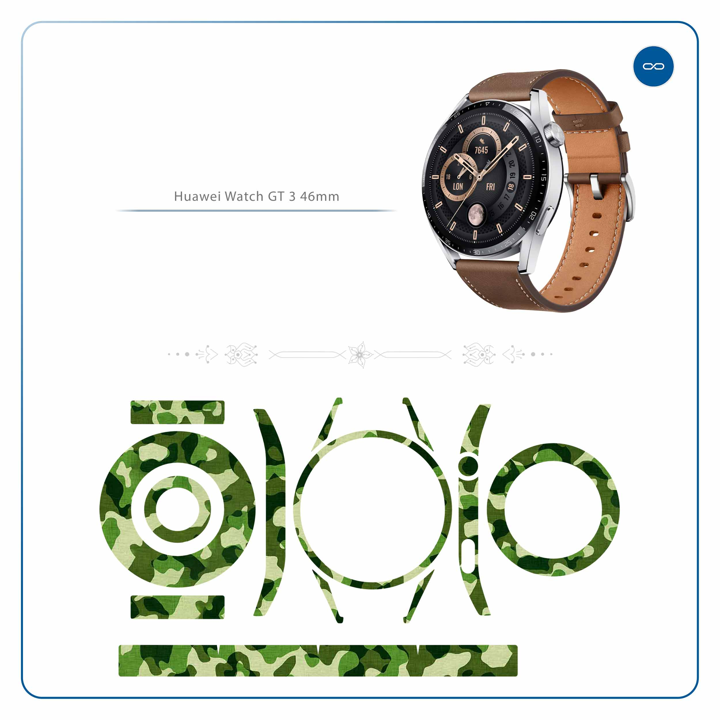 برچسب ماهوت طرح Army-Green-2 مناسب برای ساعت هوشمند هوآوی Watch GT 3 46mm