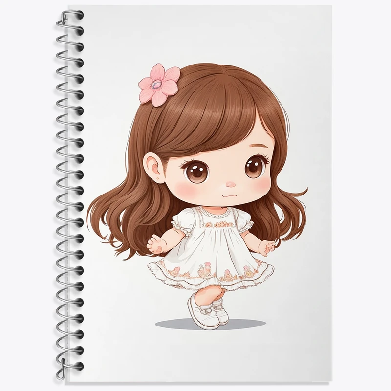 دفتر زبان 50 برگ خندالو مدل دو خط طرح دخترانه کد F2094