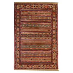 گلیم دستباف دو متری طرح سوزنی کد 644