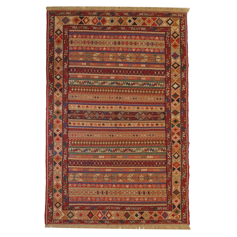 گلیم دستباف دو متری طرح سوزنی کد 644