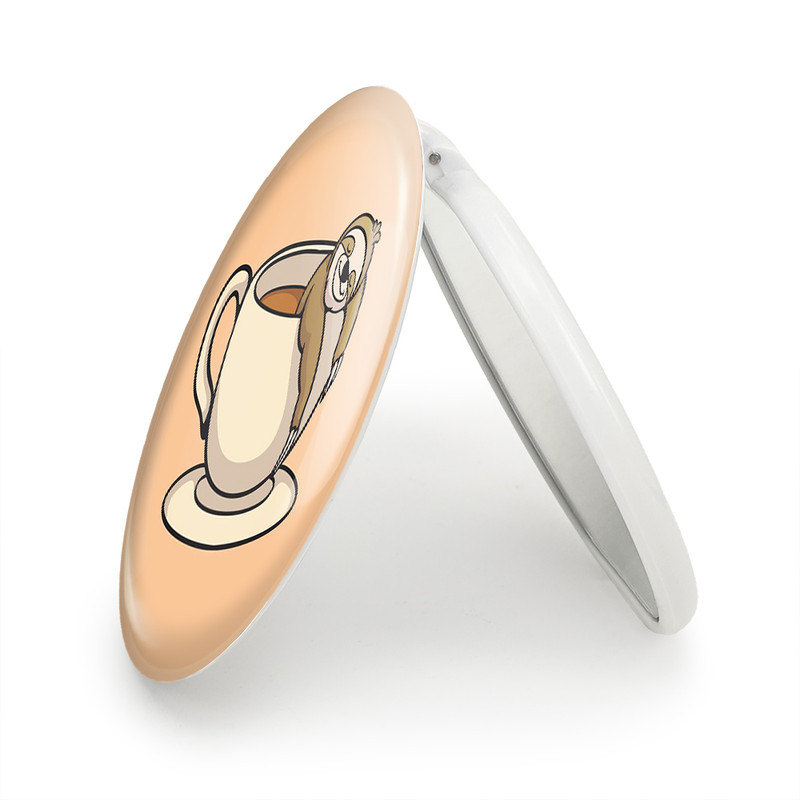 آینه جیبی خندالو طرح قهوه Coffee مدل تاشو کد 22009