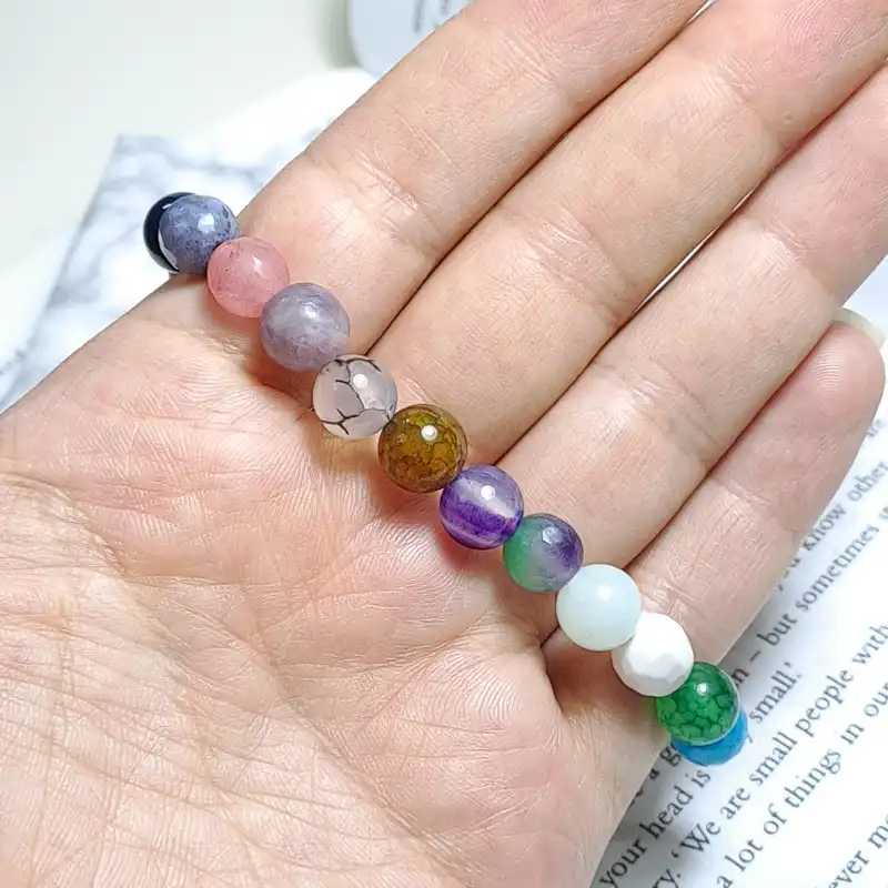 دستبند زنانه مدل سنگ صدف و عقیق