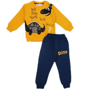 ست سویشرت و شلوار بچگانه طرح دایناسور مدل 1007