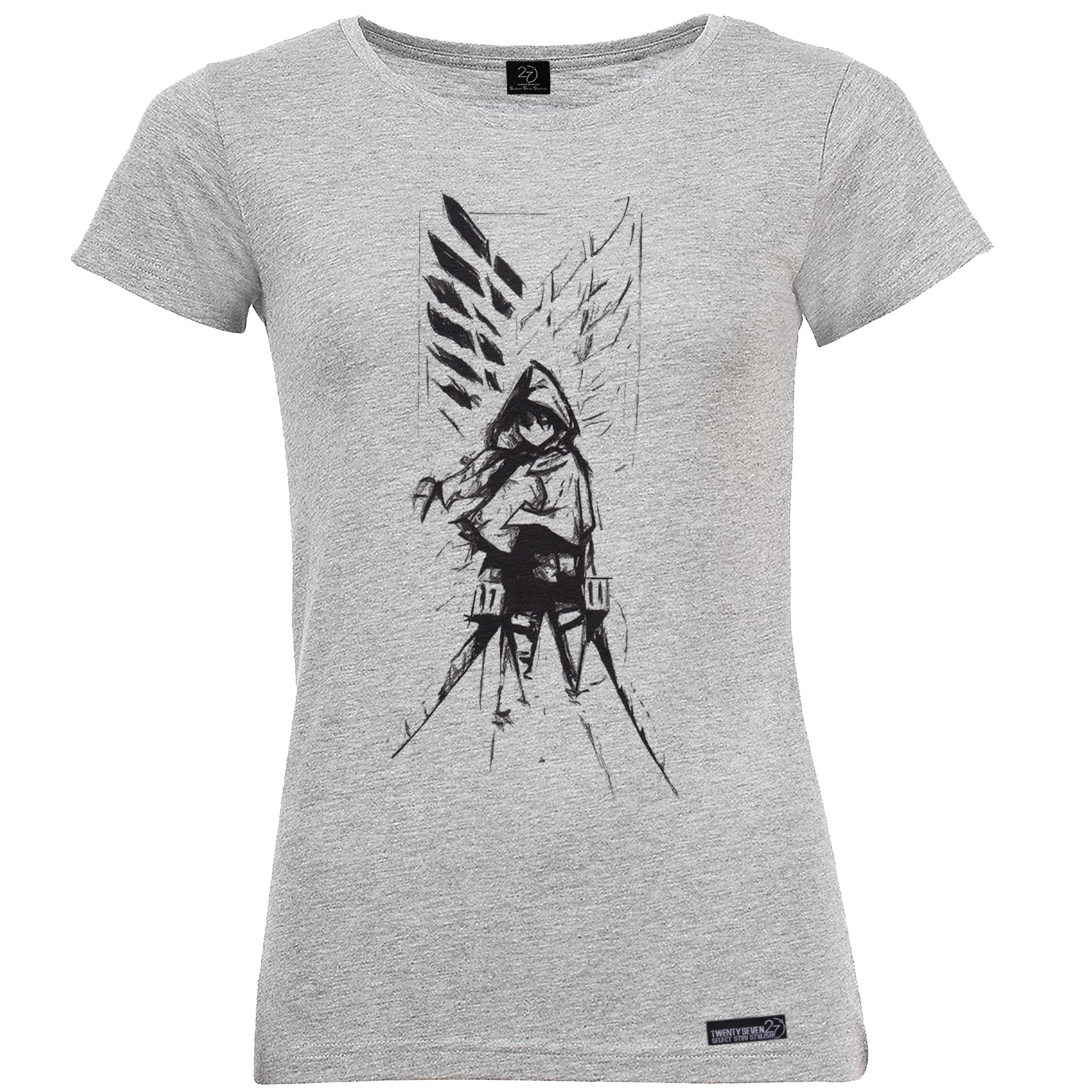 تی شرت آستین کوتاه زنانه 27 مدل Attack on titan کد KV128