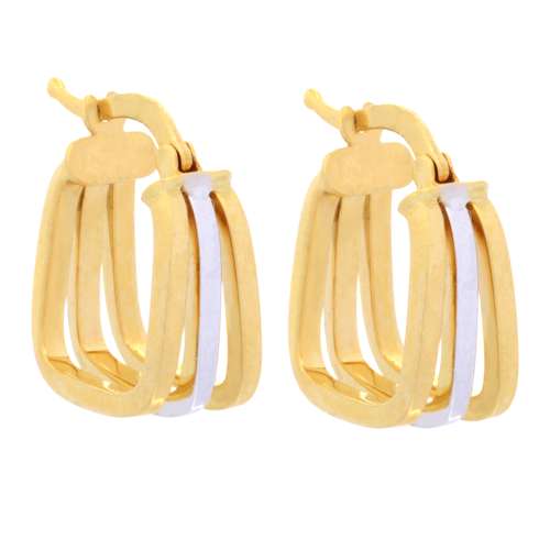 گوشواره طلا 18 عیار زنانه طلای مستجابی مدل حلقه ای مربعی کد 66