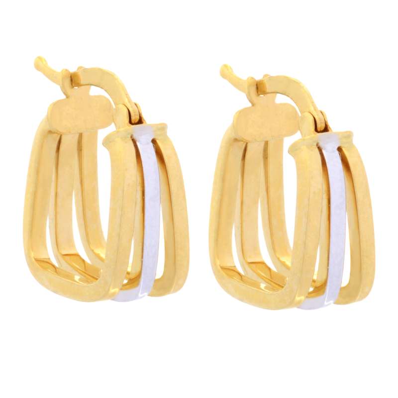 گوشواره طلا 18 عیار زنانه طلای مستجابی مدل حلقه ای مربعی کد 66
