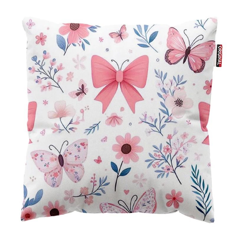 کوسن پاد آفرین طرح پروانه و گل کد 1896 سایز 30*30 سانتی متر