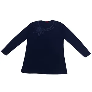 بلوز آستین بلند زنانه مدل کبریتی کد 598 رنگ سرمه ای