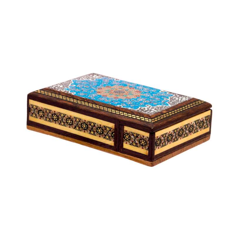 جعبه جواهرات خاتم کاری مدل کشویی طرح تذهیب کد 67-16-101