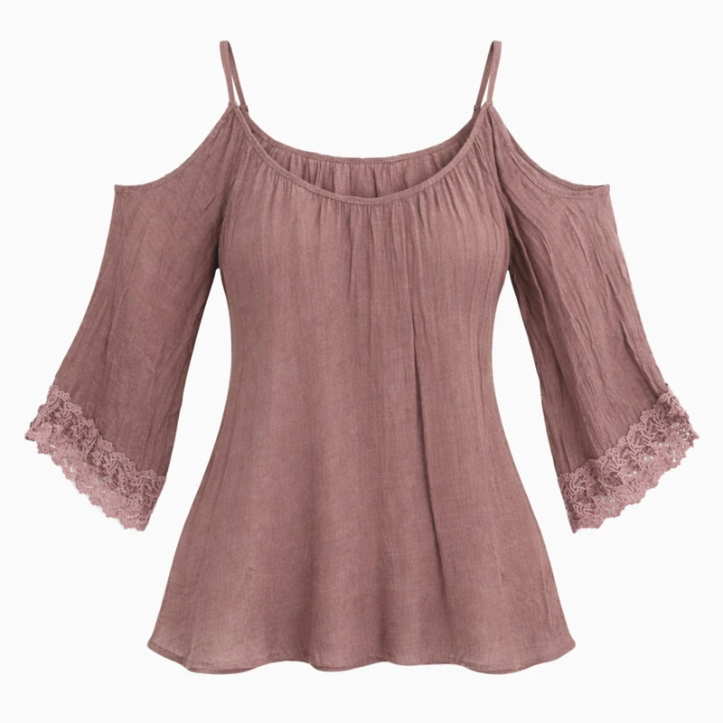 بلوز آستین سه ربع یقه باز زنانه مدل 1089