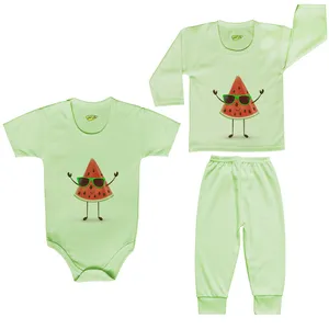 ست 3 تکه لباس نوزادی کارانس طرح هندوانه مدل PRSG-4001